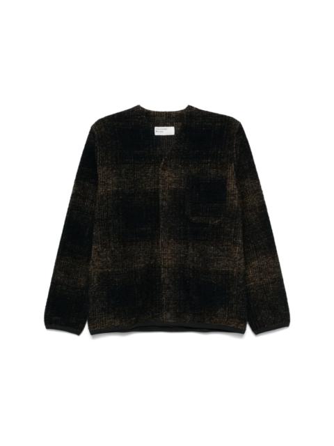 Universal Works checked fleece cardigan