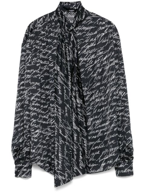 Balmain Love Letter-print blouse