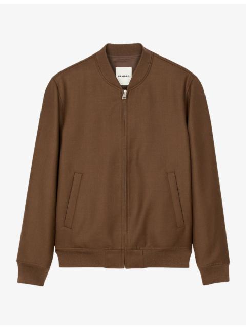 Sandro Ribbed-Collar Regular-Fit Technical Wool-Blend Jacket