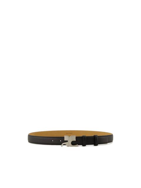 courrèges logo-buckle leather belt