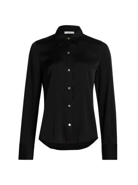 Vince Women's Slim-Fit Classic Shirt - Black