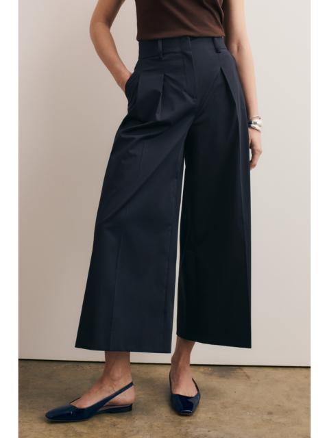 THE FOLD Lyon Cotton Cropped Palazzo Trousers