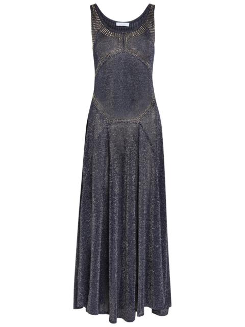 rabanne Rabanne Embellished Metallic-knit Midi Dress