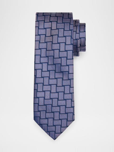 Brioni Men's Basketweave Silk Tie