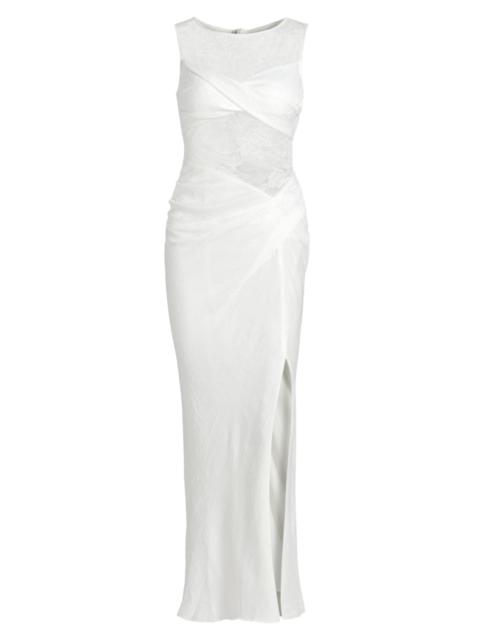 SIGNIFICANT OTHER Women's Nida Lace Draped Twist-Front Maxi Dress - Ivory