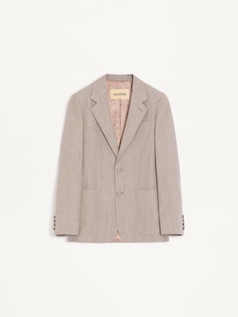Valentino VALENTINO SINGLE-BREASTED JACKET IN BOUTONNÉ WOOL