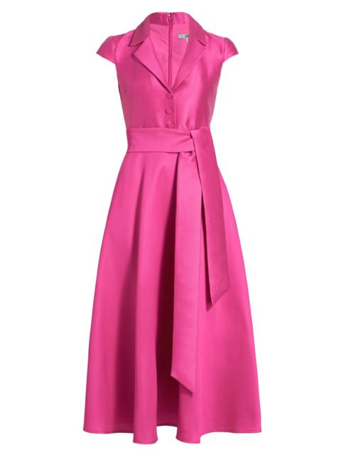 BADGLEY MISCHKA Women's Pebble Gazar Sash-Waist Cocktail Dress - Watermelon