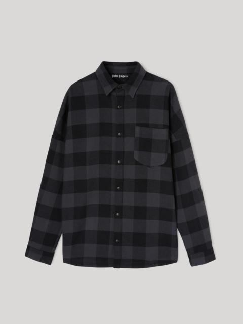 Palm Angels CURVED LOGO CHECKED SHIRT