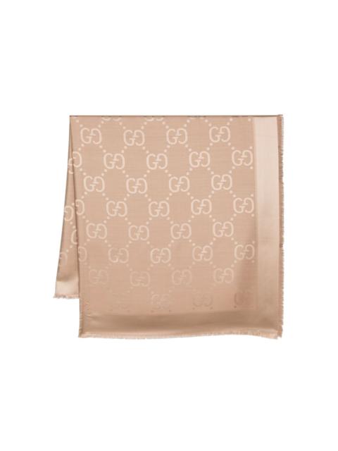 GUCCI GG jacquard frayed scarf