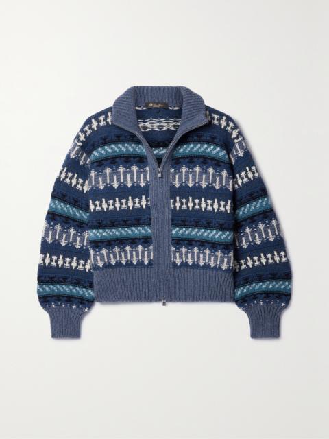 Holiday Noel Jacquard-knit Cashmere Cardigan