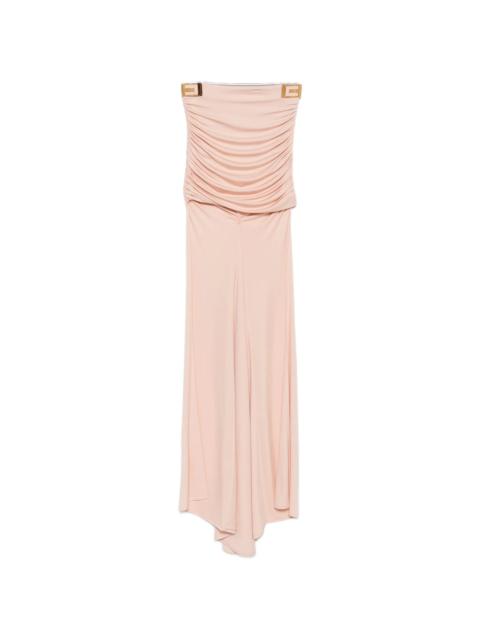 ELISABETTA FRANCHI Elisabetta Franchi Ruched Logo-plaque Asymmetric Skirt