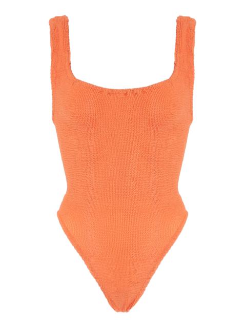 Hunza G Smocked One-Piece Swimsuit orange