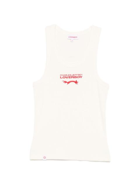 CHARLES JEFFREY LOVERBOY logo-embroidered tank top
