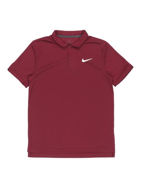 Nike Nike Running Training Sports Quick Dry Breathable Short Sleeve Polo Shirt Red Wine red CW6851-638