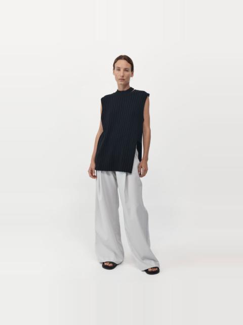 ST. AGNI Deconstructed Rib Knit Tunic - Black