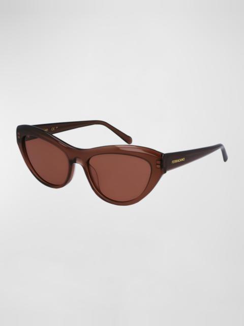FERRAGAMO Sleek Logo Acetate Cat-Eye Sunglasses