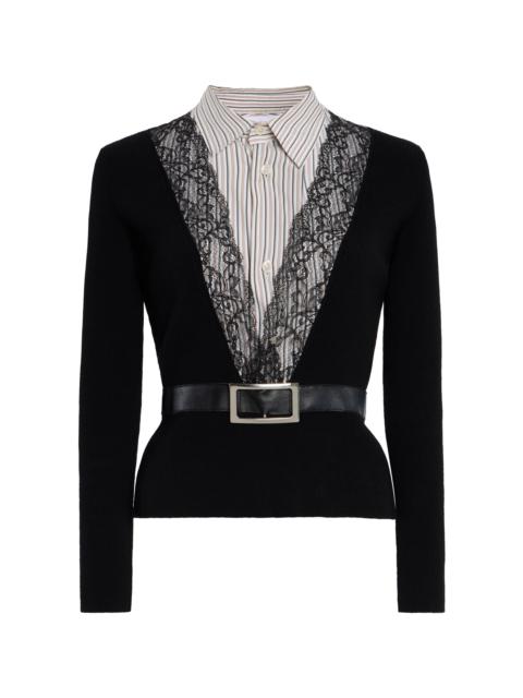 MARIE ADAM-LEENAERDT All In Wool-Layered Cotton Shirt stripe