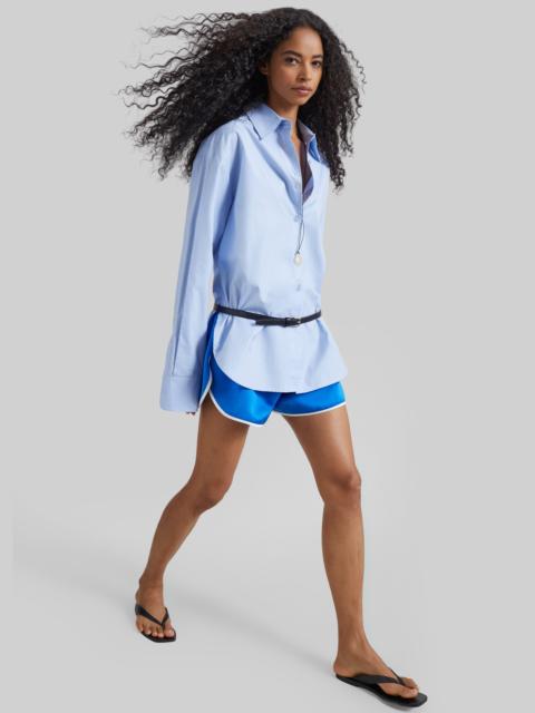 The Frankie Shop Cielo Satin Mini Boxer Shorts - Blue
