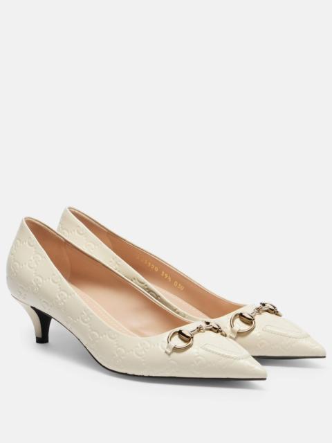 GUCCI GG Horsebit leather pumps