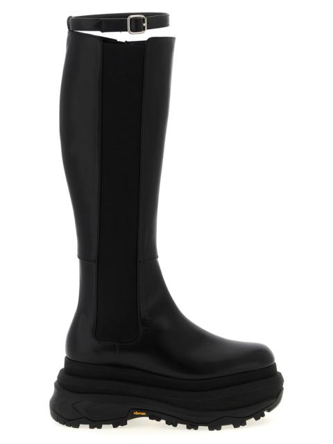 サカイ Wingtip Engineer Sock Boots Wingtip Engineer Sock Boots | sacai Official Store サカイ