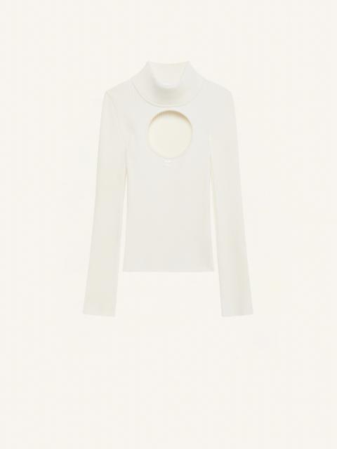 courrèges SWEATER CIRCLE MOCKNECK RIB KNIT