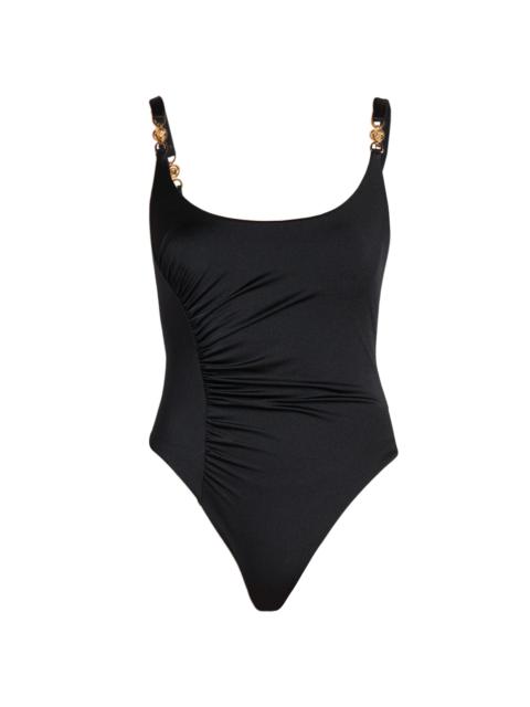 VERSACE Women's Ruched Medusa Hardware One-Piece Swimsuit - Black