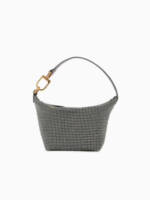 GIORGIO ARMANI La Prima Soft mini handbag in metallic knit with rhinestones
