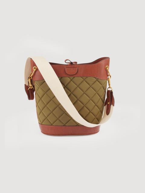 Sandro Leather and quilted fabric bucket bag