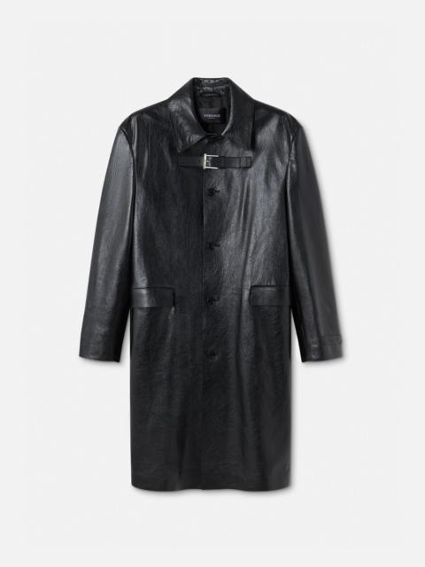 VERSACE Long Leather Coat