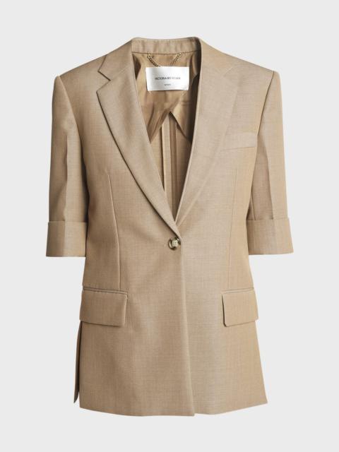 Victoria Beckham Short-Sleeve Single-Breasted Jacket