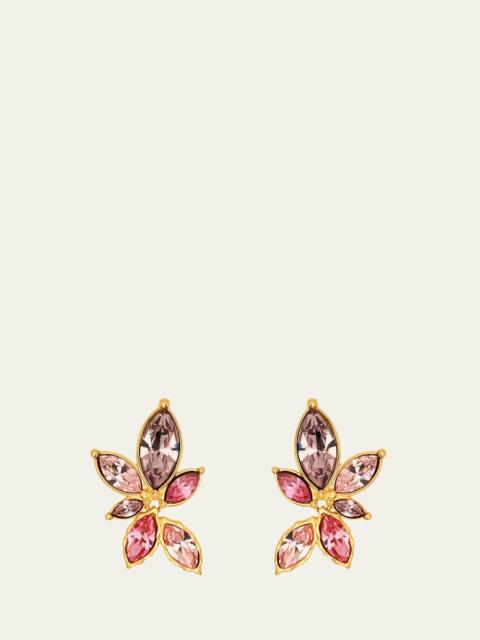 Oscar de la Renta Navette Crystal Clip-On Earrings
