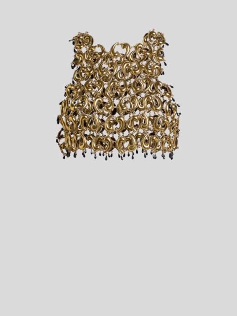 CROP TOP WITH SEE-THROUGH METAL PAISLEY DETAILS