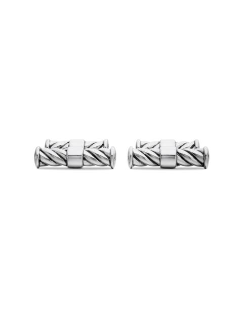 DAVID YURMAN Men's Sculpted Cable Elongated Cufflinks in Sterling Silver, 22mm - Silver