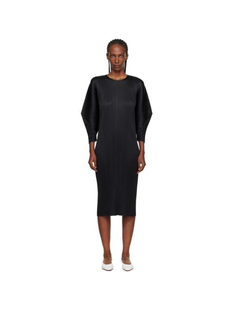 Pleats Please Issey Miyake Black Skyline Midi Dress