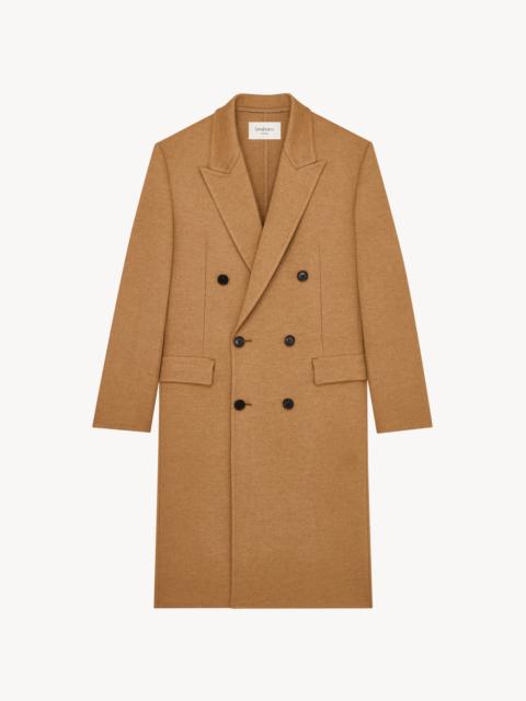 SAINT LAURENT COAT IN DOUBLE-FACE WOOL AND CASHMERE FELT