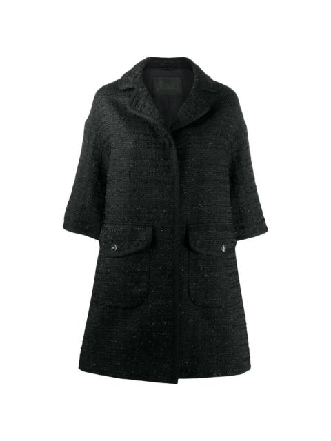 elbow-length sleeved tweed coat