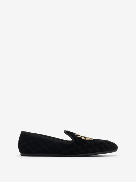 Burberry Quilted Velvet Estate Slippers​​
