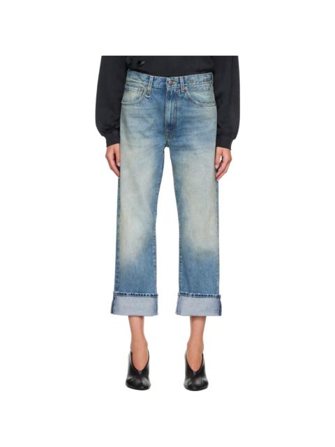 R13 Blue Cuffed X-Boyfriend Jeans