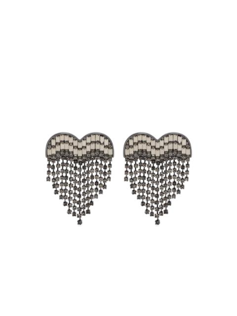 self-portrait Heart dangle earrings