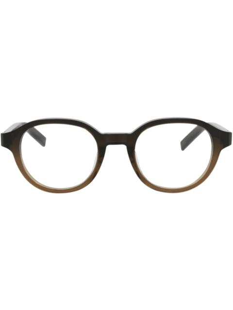 Berluti Berluti Round-Frame Acetate Optical Frames Brown Black Transparent (BL50020U-49-047)