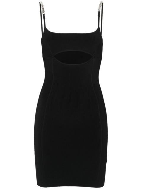 GCDS logo-lettering ribbed mini dress