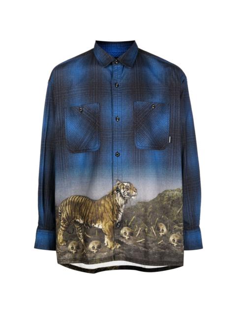 tiger-print visual-effect shirt