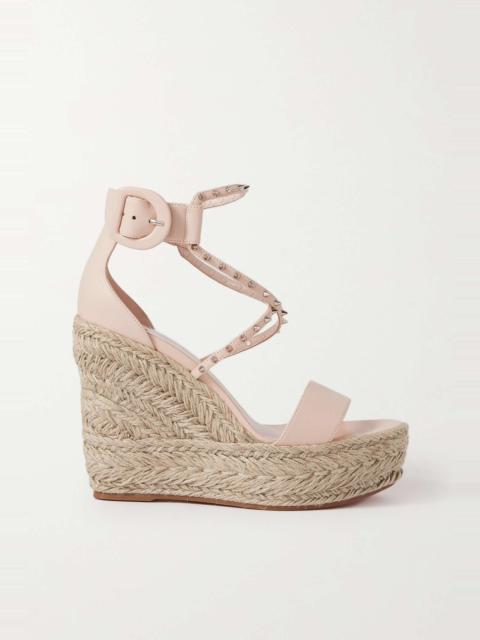Christian Louboutin Chocazeppa 120 spiked leather espadrille wedge sandals