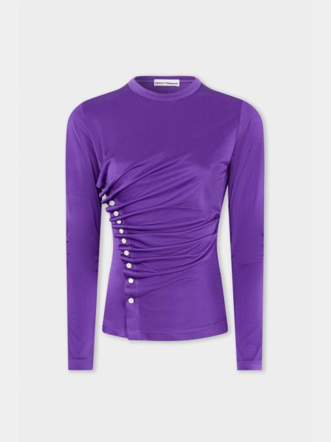 rabanne PURPLE DRAPED TOP