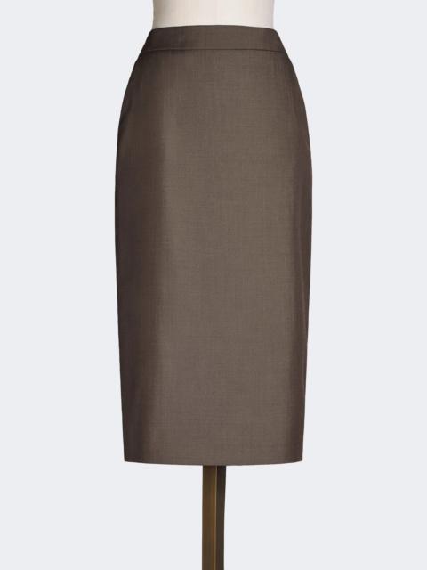 Max Mara OMELIA Wool gabardine pencil skirt - TOBACCO