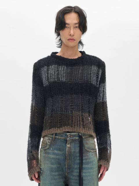 Ann Demeulemeester Poliet Striped Laddered Ajour Knit Sweataer