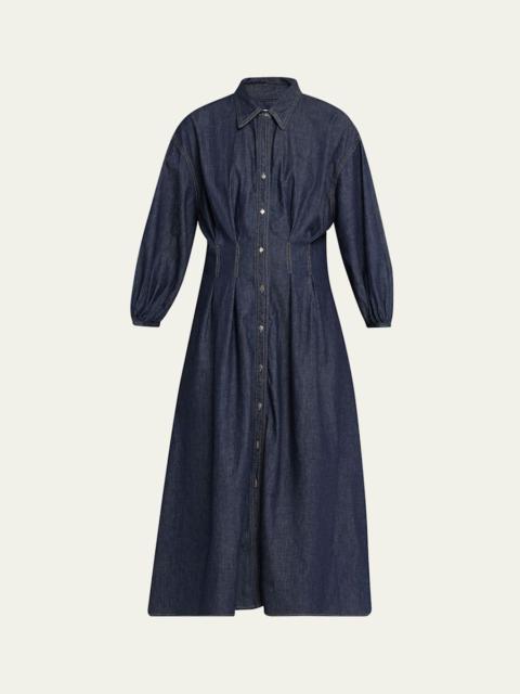 TWP Mason Dress in Denim Shirting