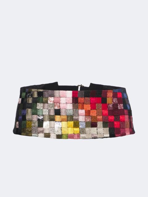Dries Van Noten Embellished patchwork belt