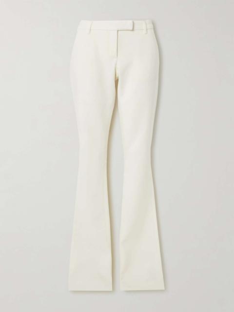 Wool-blend twill flared pants