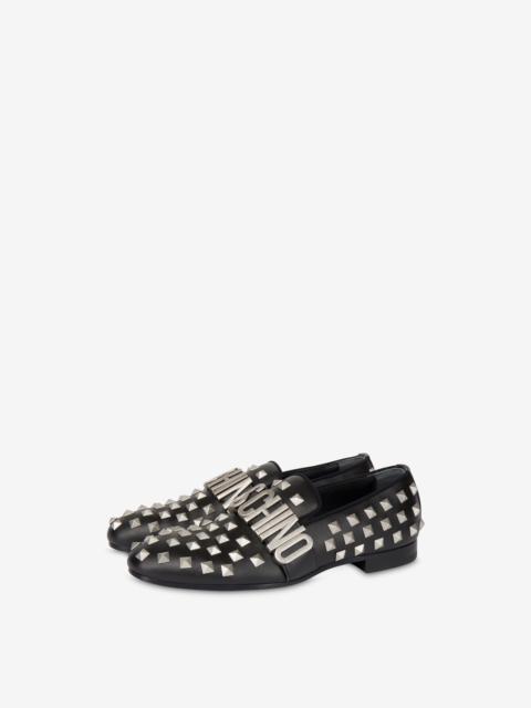 Moschino MAXI LETTERING LOAFERS WITH STUDS